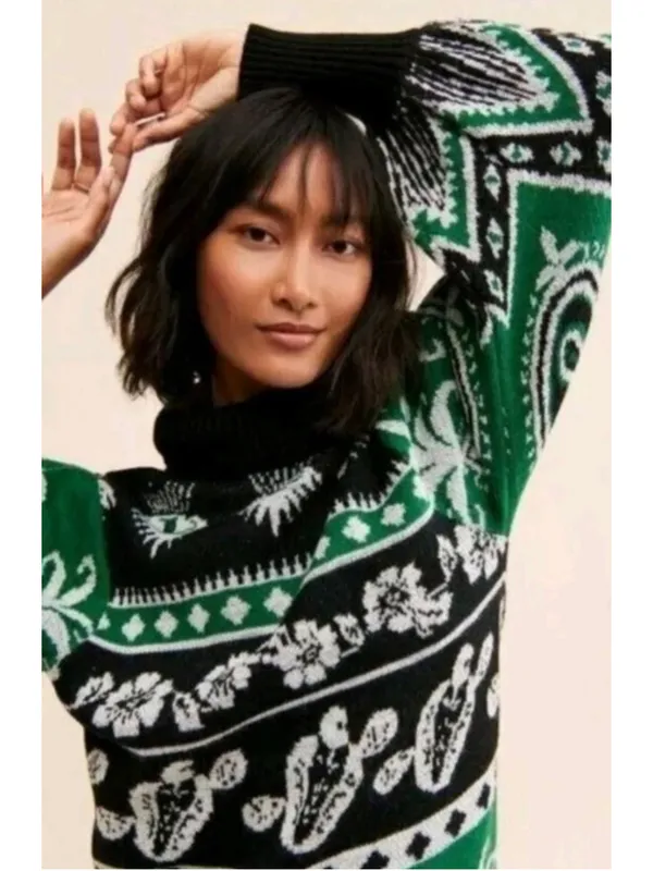FARM Rio Mystic Scarf Sweater Dress Women’s Size M - Image 3