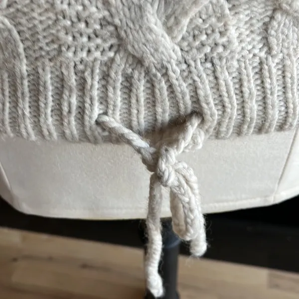 American Eagle Sweater Natural Oatmeal Oversized Cable knit Hoodie Womens XS S - Image 6