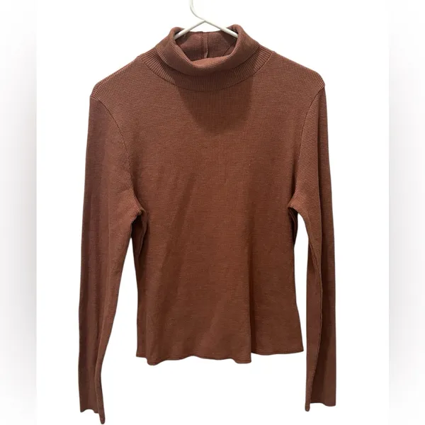 LULUS Brown Ribbed Turtleneck Top size XL NEW - Image 2
