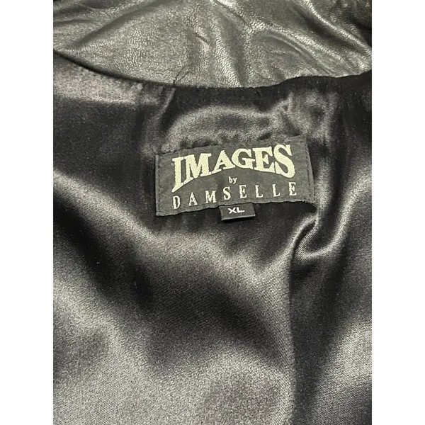 Images By Damselle Black‎ Leather Coat Vintage Women's Sz XL -200 - Image 2