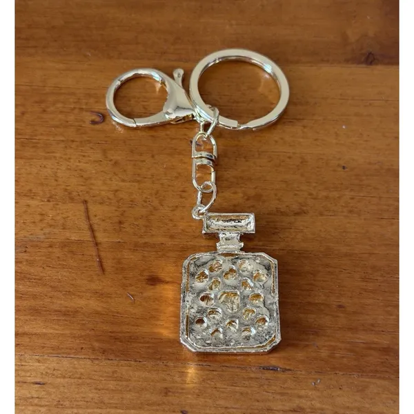 Rhinestone Perfume Bottle Bag Charms Keychain Set N°5 & 5 Glam Bling NWOT - Image 11