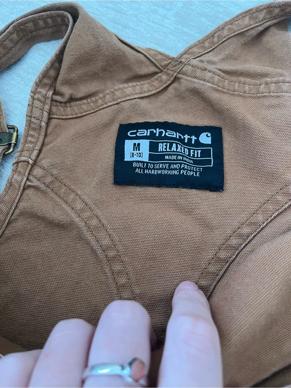 Carhartt Relaxed Fit Canvas Shortall Overalls Utility Pockets‎ Womens M - Image 9