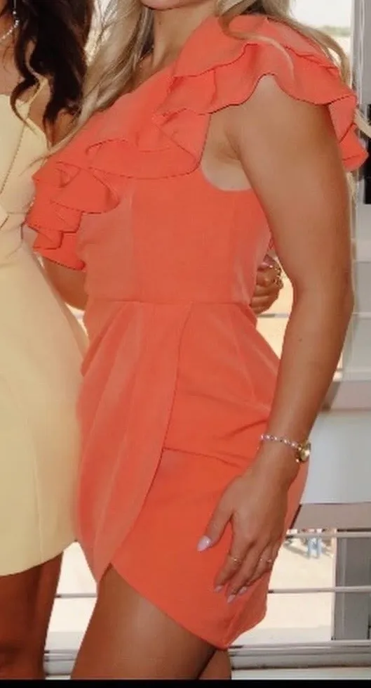 Bo+Tee Orange one shoulder dress - Image 4