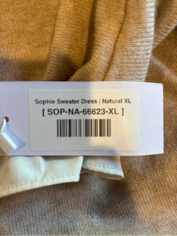 BALTIC BORN Sophie Sweater Dress Natural Tan Cream Tiered Maxi Ruffle Collar XL - Image 8