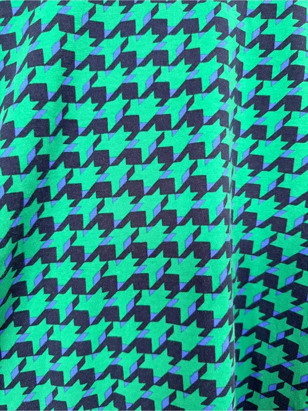Maeve Green & Navy Houndstooth Turtleneck Long Sleeve Tee - Image 3