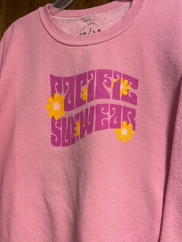 PacSun LA Pacific Sunwear Pink Graphic Crewneck Sweatshirt - Image 2