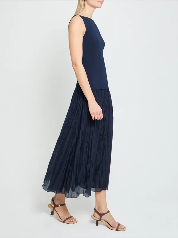 NWT Kourt Erin Midi Dress size 4 navy blue drop waist few moda - Image 5