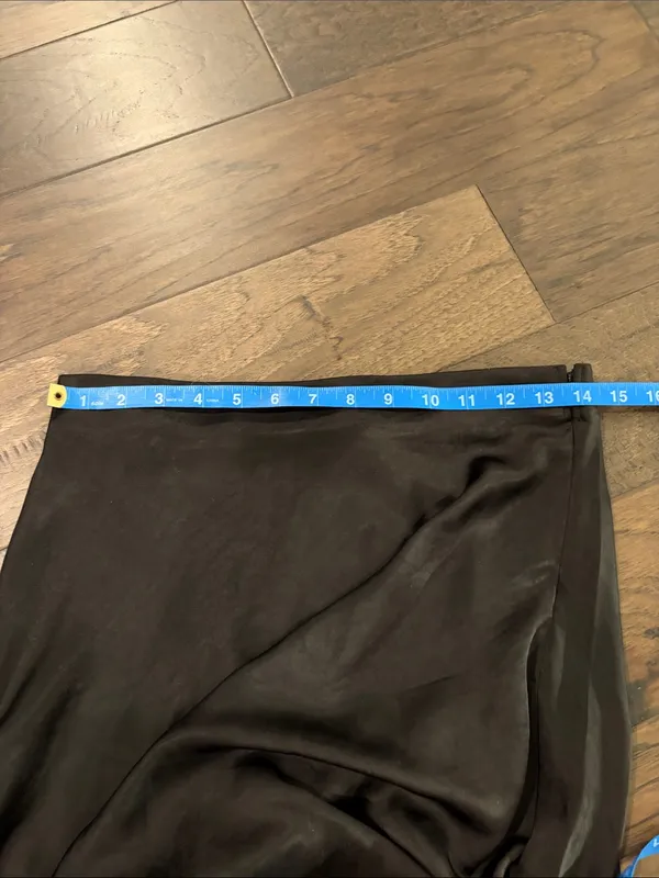 New With Tags By February Black Satin Slip Skirt Sz M - Image 5
