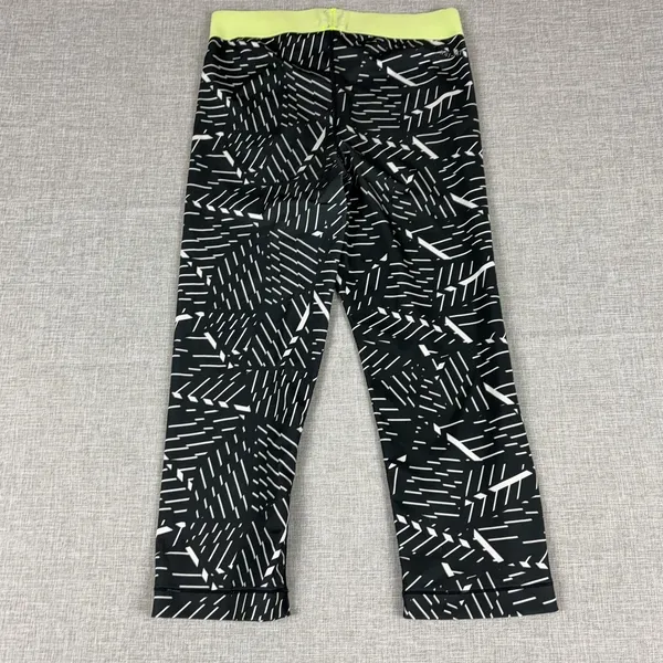 Nike‎ Pro Leggings Womens M Black Geometric Capri Compression Yoga Gym Pants - Image 9