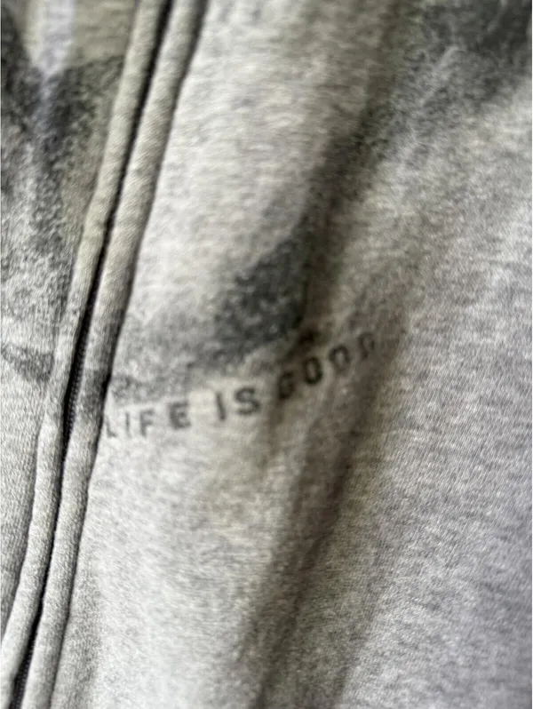 Life is Good Gray Zip-Up Hoodie with Front Print - Image 12