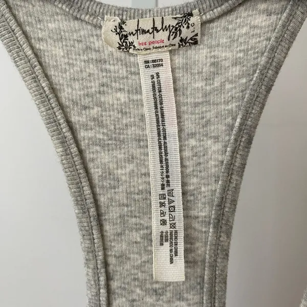 Free‎ People L Gray Bodysuit Intimately Henley Tank Top Ribbed Knit One Piece - Image 5
