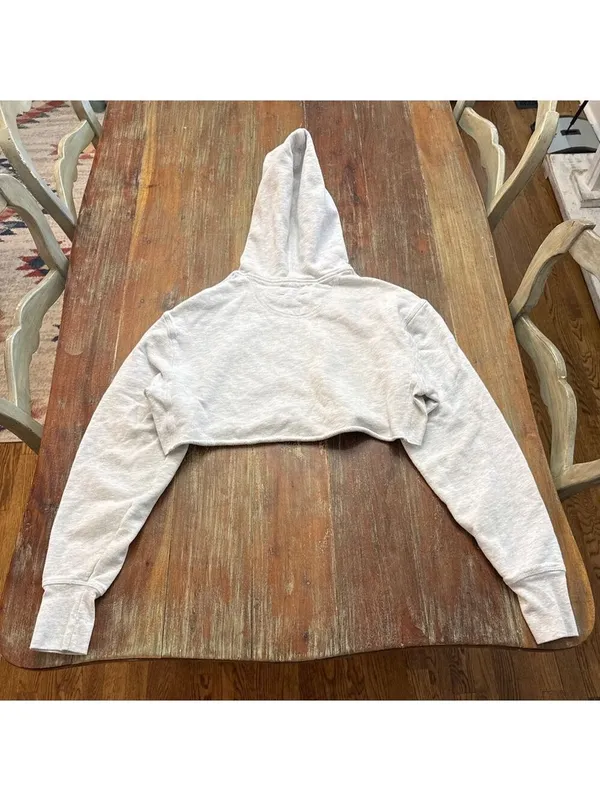 JOAH BROWN Pearl Grey French Terry Lounge Set Cropped Hoodie Joggers - Image 12
