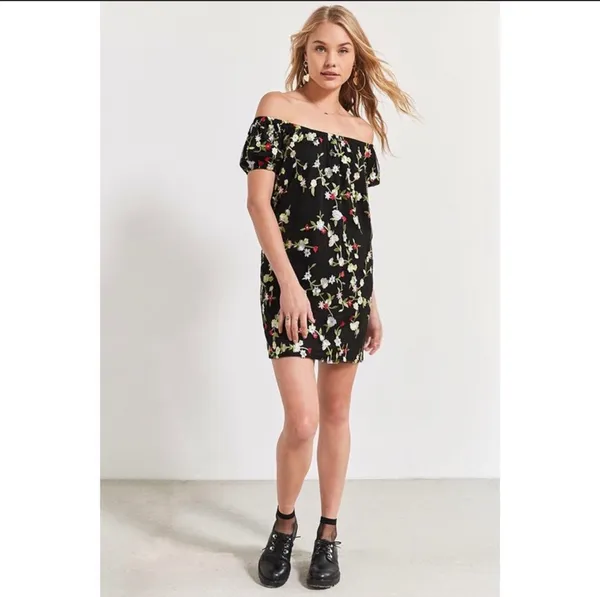 Urban Outfitters Embroidered Floral Mini Dress - Image 2