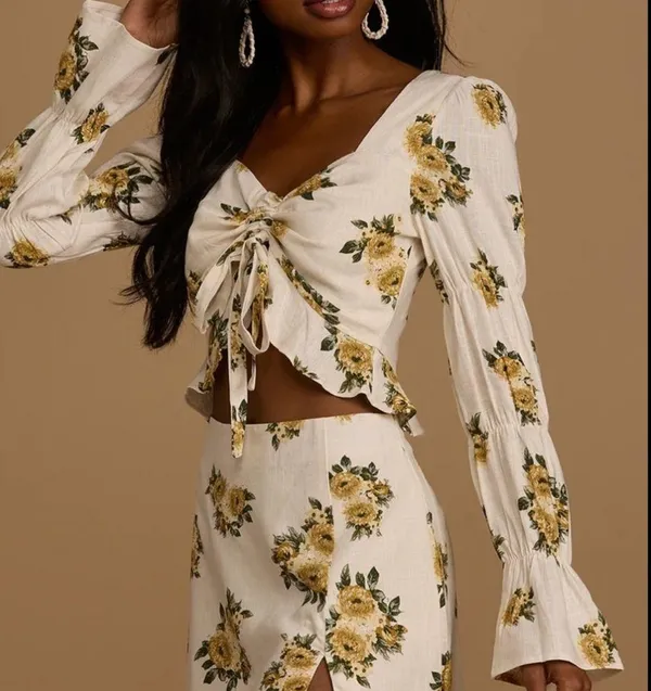 Lulus | Spring On Linen Blend Top - Image 2