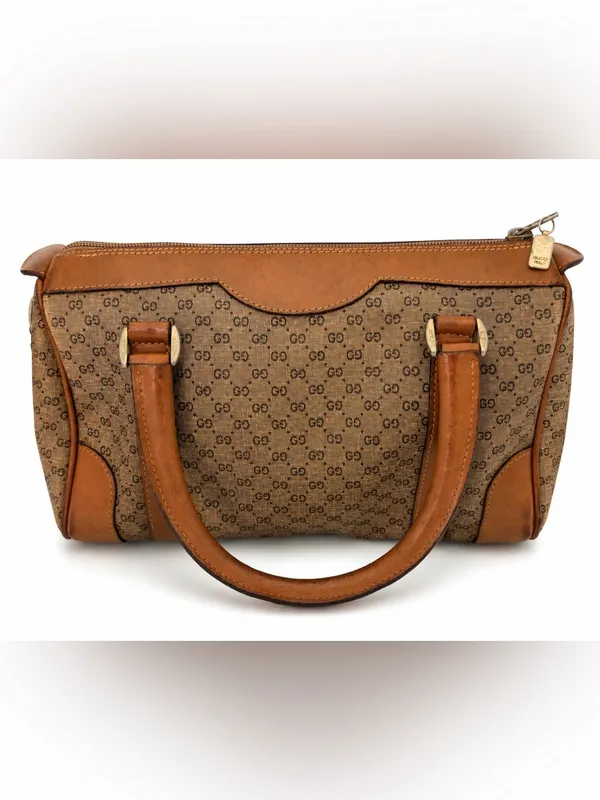 Vintage Gucci GG Monogram Boston Satchel Bag - Image 2