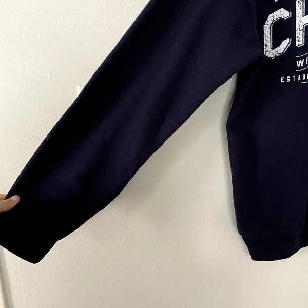 Chicago original navy blue comfortable crewneck sweater long sleeves medium‎ - Image 3