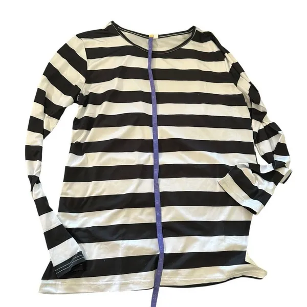 Black and White Midi Dress with Classic Stripes Size XL - Image 2