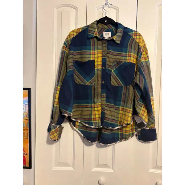 BDG Plaid Button Down Shirt Oversized Long Sleeve Casual‎ Top Women M - Image 2