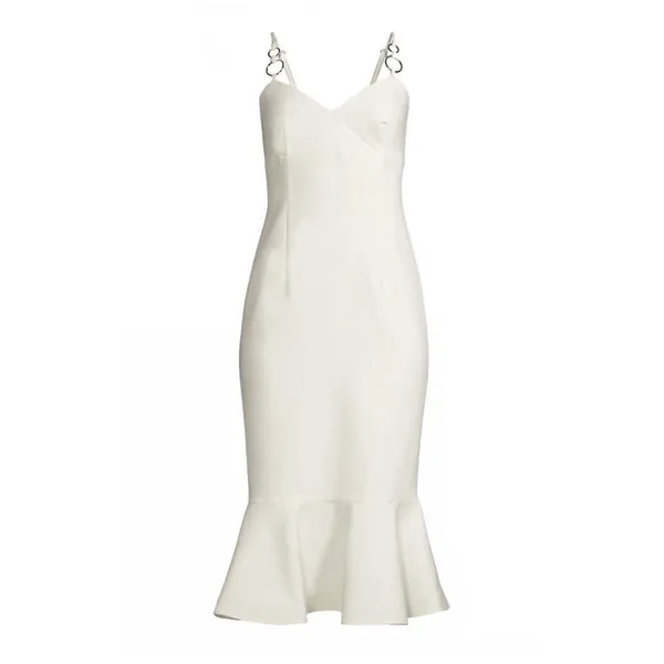 New!‎ Likely Hirsch Midi Flute Dress in White Size 2 $298 - Image 4