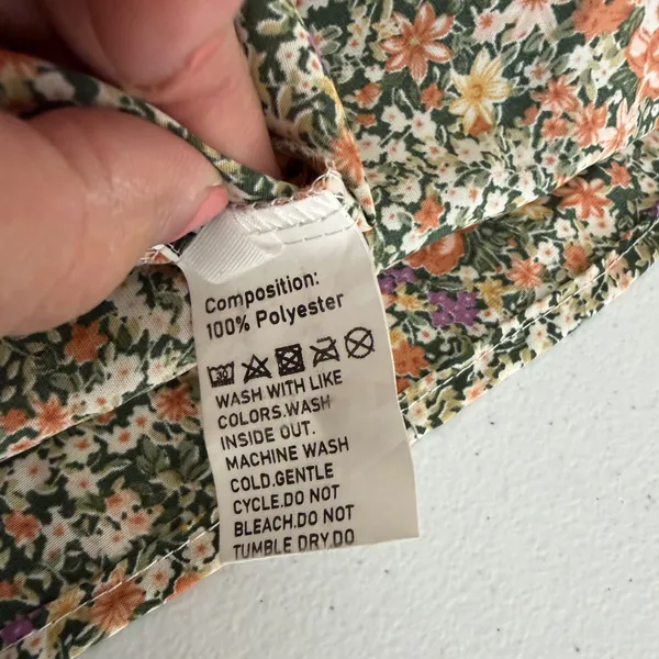 Floral Maxi Skirt Orange Green Purple Elastic Waist Cottagecore‎ Small - Image 9