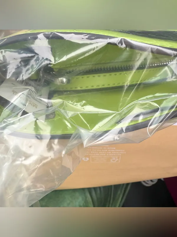 Y2k Michael Kors Green Striped Woven Tote Bag NWT - Image 6