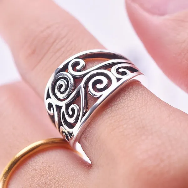 NEW Solid Heavy Boho Filigree 925 Sterling Silver Ring, Size 7‎ - Image 6