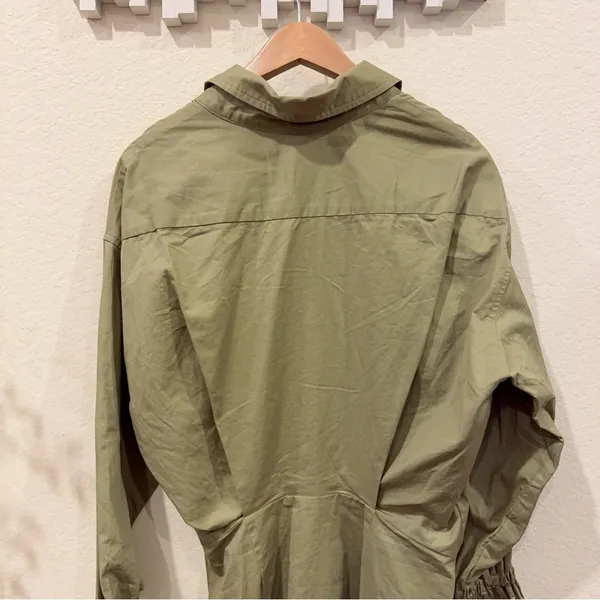 En Saison Hardin Button Down Shirt Dress in Sage Green Size Small NWT - Image 5