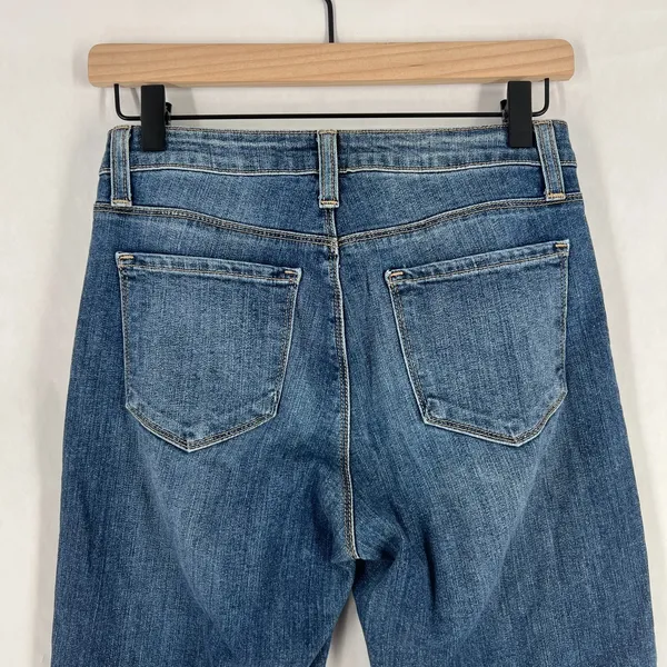 Just Black Ankle Jeans Womens 26 Blue Denim‎ Cotton Stretch Mid Rise Frayed Hem - Image 6