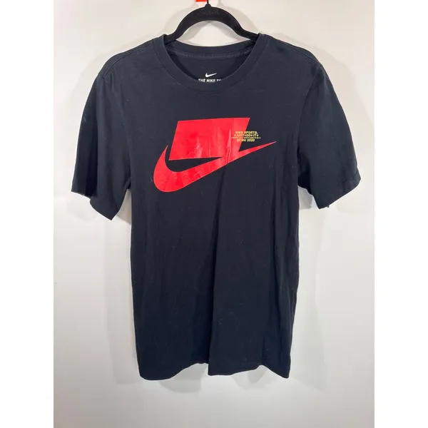 Nike Mens Graphic Tee Black Red‎ Just Do It SP/SU 2020 Short Sleeve Small - Image 4