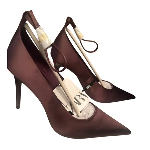 Zara 2252/410 Satin Effect Pumps Pink Womens Size 9 40 - Image 9