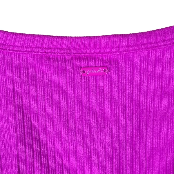 NWT Pink Victoria's Secret Ribbed Square Neck Crop Top Magenta Summer Size M - Image 6