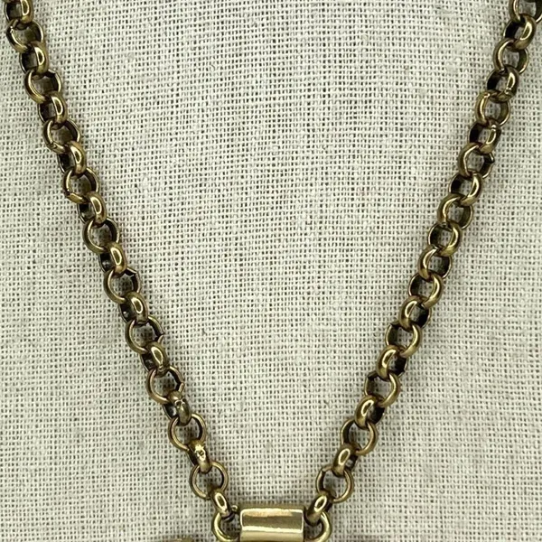 Chico's Gold Tone Rhinestone Faux Pearl Statement Pendant Necklace ✨ - Image 3