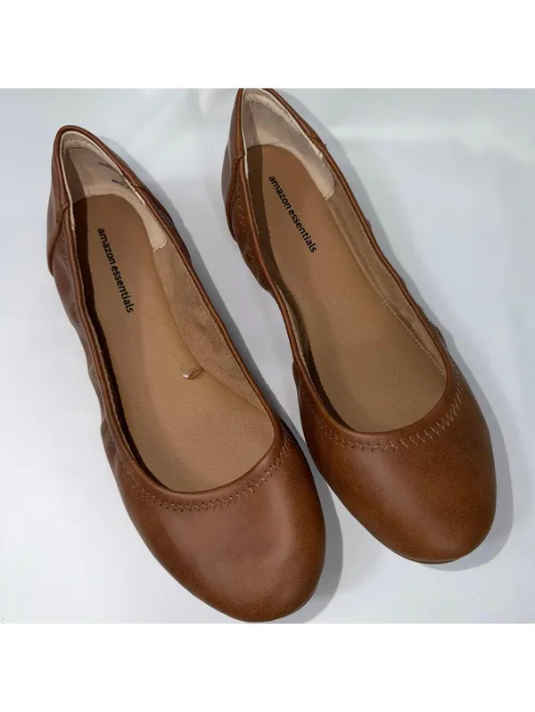 Amazon Essentials Women’s Ballet Flats Brown Size 8.5 Wide - Image 2