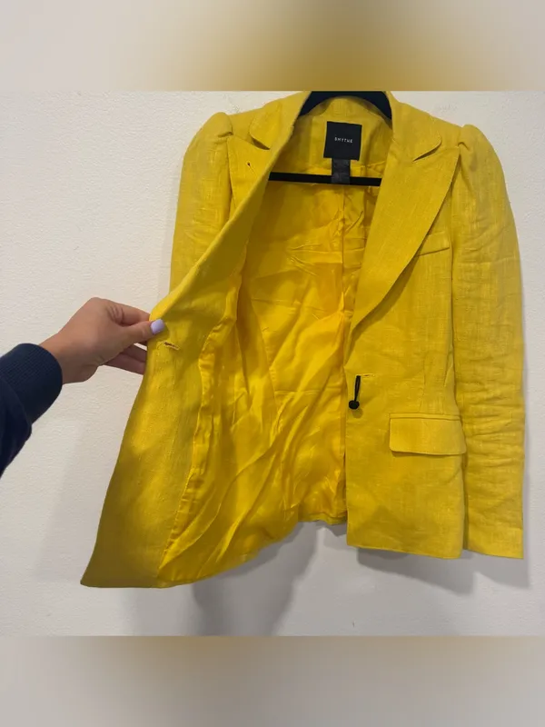 Smythe Mildred Yellow Linen Blazer 2 - Image 4