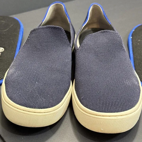 Rothys Navy Blue Classic Slide Sneakers Preppy‎ Quiet Luxury Designer 7.5 Women - Image 12