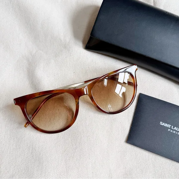 Saint Laurent Cat Eye Brown Havana Sunglasses - Image 2
