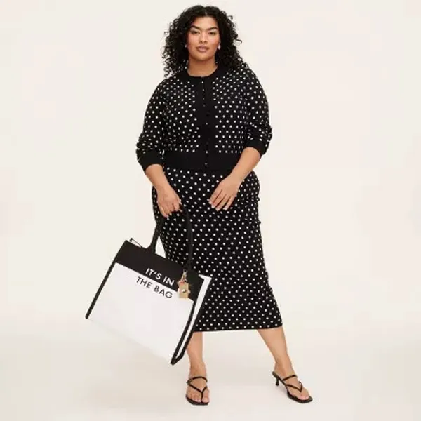 NWT Kate Spade X Target Women's Large Polka‎ Dot Tote Bag Black & White Chic - Image 5