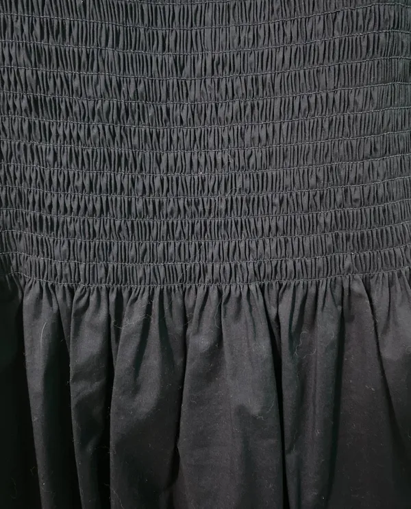 Navy Smocked Square Neck Dress - Image 3