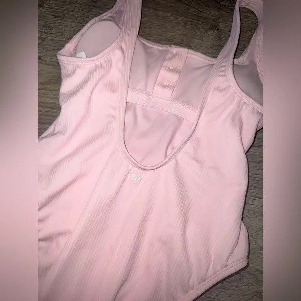Stoney Clover Lane x Target pink ribbed Henley one piece swimsuit NWOT XSMALL - Image 4