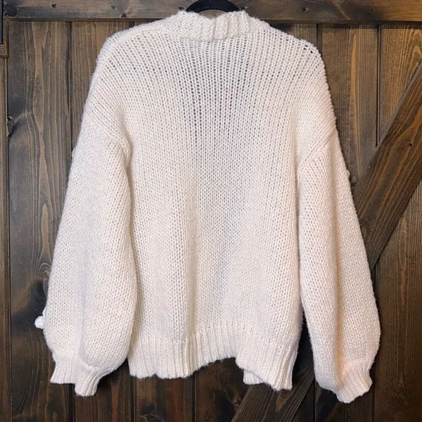 She‎ + Sky Floral Appliqué Open Front Sweater - Image 2