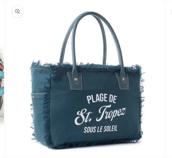 Saint Tropez Tote Bag-Blue/Green - Image 2