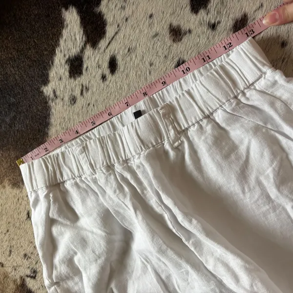 QUINCE White Linen Pull On Pants Size XS Costal Vacation‎ - Image 4