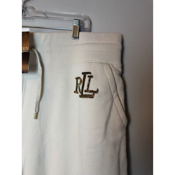 Lauren Ralph Lauren Women's Cream Jogger Drawstring Logo Sz XXL NWT $145 - Image 3