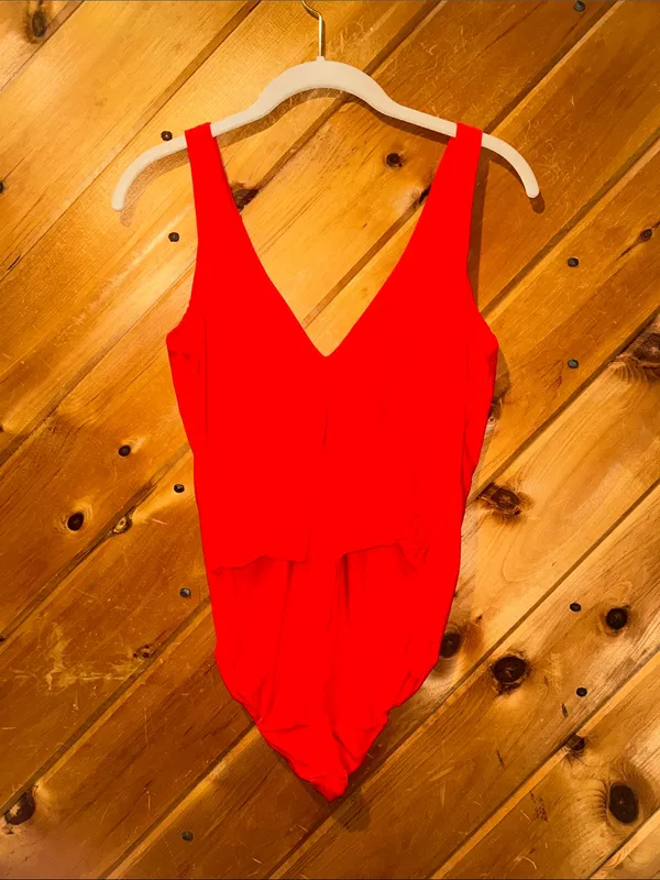 Aerie SMOOTHEZ plunge bright red bodysuit - Image 4