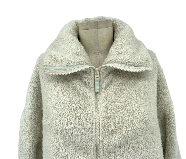 Free People Movement Dazed High Neck Full Zip Sherpa Fleece Jacket Ivory Size XS - Image 3