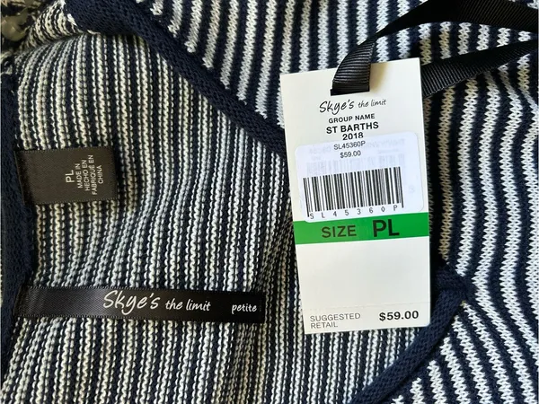 Skye’s The Limit Women’s Striped V-Neck Sleeveless Dress Petite LG NWT - Image 11