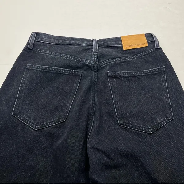Aritzia Denim Forum The BF High Rise Loose 28L SZ 26 Black Denim Jean Button Fly - Image 14