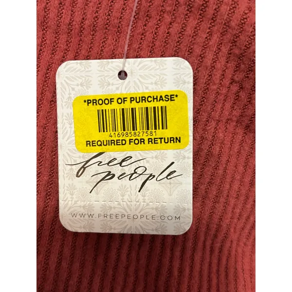 Free People Marley Off The Shoulder Ribbed Long Sleeve Top Rust Orange M New - Image 8