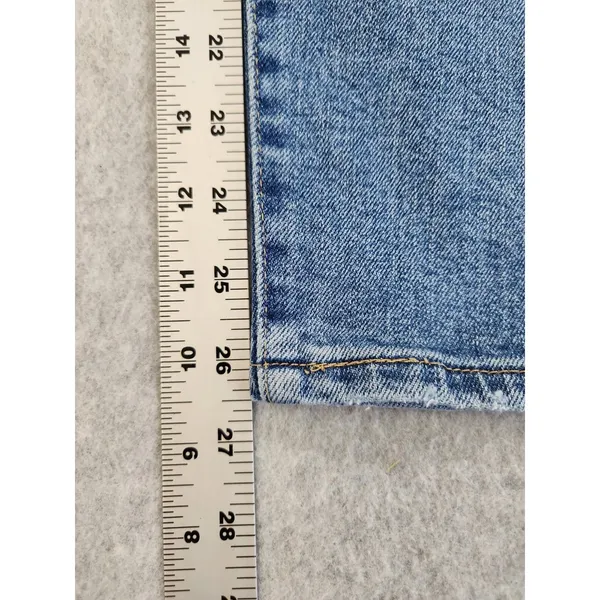 Levi's High Waisted Mom Jeans Distressed Indigo‎ Medium Wash Size 28 - Image 3