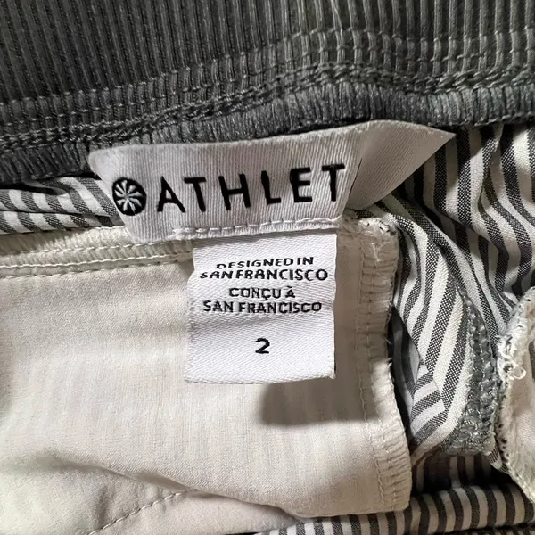 Athleta‎ Gray White Striped Brooklyn Ankle Pants Size 2 Pull On Stretch Casual - Image 5